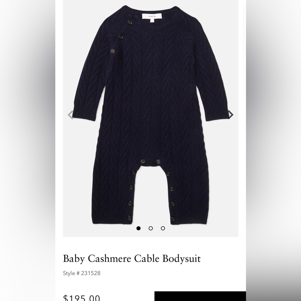 Vince Baby Cashmere Cable Bodysuit
